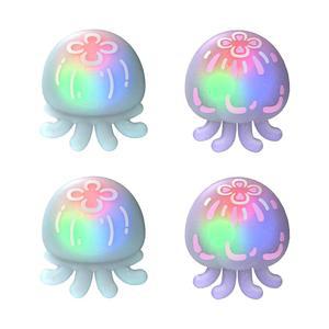 플레이바이탈 귀여운 범용 조명 LED 엄지스틱 그립 PS5, PS4, 조이스틱 캡스 오브 엑스박스 시리즈 X/S, 조이스틱 원, 스위치 프로 컨트롤러, 조이스틱 보호 - 젤리피쉬 퍼플 & 블루