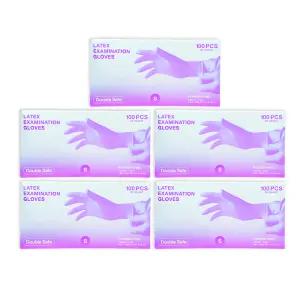 가주 더블세이프 라텍스 일회용 진료용 덴탈글러브 5개