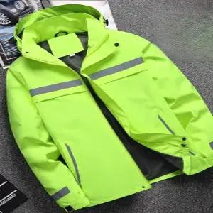 배달 바람막이 형광 일체형 야간 방한복 방수 비옷 자켓