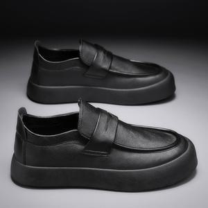 남성 작업화 캐주얼 가죽 슬립온 블랙 오 화 주방 미끄럼 방지 방수 셰프 트렌디 신발