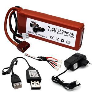 Wltoys용 2s 7.4V 3500mAh Lipo 배터리 충전기 세트 144001 124016 12428 RC 자동차 부품