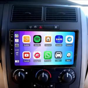 터치스크린 카플레이 무선 10인치 안드로이드 2008-2010 오토 스테레오 라디오 유닛 fm rds 닷지 카 dsp 충전기용 업그레이드 마이크 카메라 블루투스 백업 및 wifi swc gps