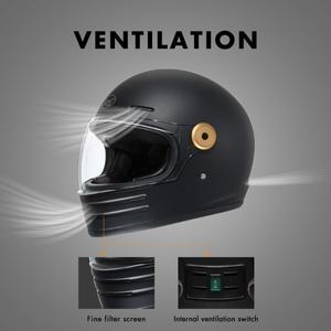 유리 풀 페이스 오토바이 헬멧 성인용 경량 레트로 Motorcross DOT 승인 Casco