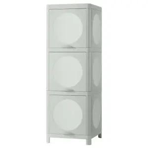 이케아 IVOSJON 이뵈셴 도어수납장 33x34x99cm/3단서랍장/플라스틱서랍/욕실수납장/수건장