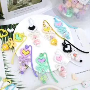 대용량 하트리본 비즈 책갈피 만들기 20세트 DIY키트 독서아이템 북마크 꾸미기 부자재 악세사리 공예재료