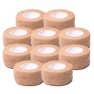 [국내산] 티에스 자가점착 압박붕대 탄력 밴드 손가락 테이프 자밴 1인치 10개