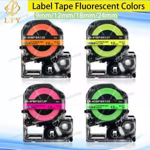 형광 색상 라벨 테이프, EPSON LW-300 LC-4WBN9 프린터 호환, SS12KW
