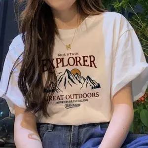 레터링 프린팅 루즈핏 여성 여름 반팔 흰 순면티셔츠