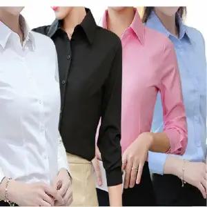 여성와이셔츠 정장 사무실 슬림핏 베이직 데일리 블라우스 셔츠 직장 하객룩