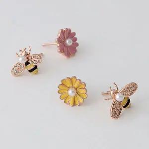 [하프클럽/]패션 꿀벌 플라워 귀걸이