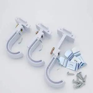 35mm 길이조절 2단 커튼브라켓 백색 3매1세트