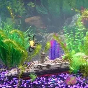 [에이치플러스몰]WL 수족관 난파선 선박 배 장식 꾸미기