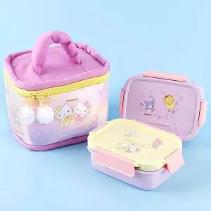 WL 산리오 카고 2단 도시락 퍼프가방 세트