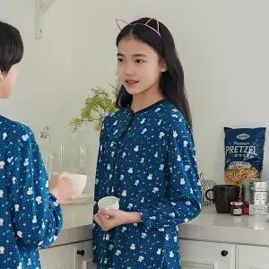 [하프클럽/]핫주니어복구잠옷 여 체크토끼