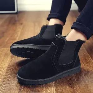 남성 털부츠 방한화 스웨이드 털신발 데이트룩 로우굽 WBB5567