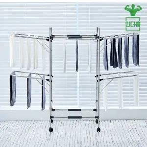 [인더홈] 국내생산 이동형 스테인레스 빨래건조대 4XL