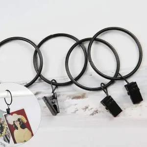 연결 커튼 블랙 고리 압축봉 집게 1P 커튼봉