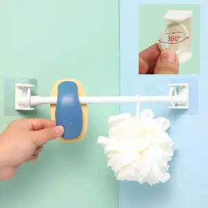 부착식 욕실코너압축봉 모서리 코너 압축봉 걸이 회전 코너커튼봉