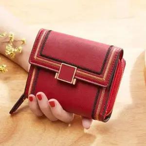 쿨샵 컬러풀 여성 반지갑 자수포인트 심플카드지갑 WBACC17