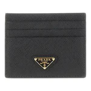 로고 플라크 스티치 엣지 가죽 카드지갑 1MC025 QHH F0002