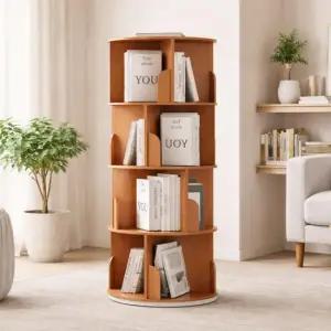 아트박스 가구느낌 팀회전책장 400 5단 책꽂이 원형 수납 360도