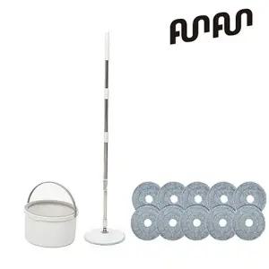 펀펀 회전 물걸레 청소기 (걸레10장 포함) 탈수 밀대 짤수기