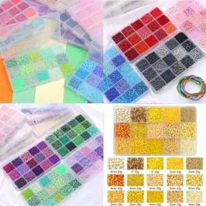 DIY 컬러 라이스 비즈15종세트 목걸이 팔찌 반지 귀걸이 마스크줄 키링 만들기 풀세트