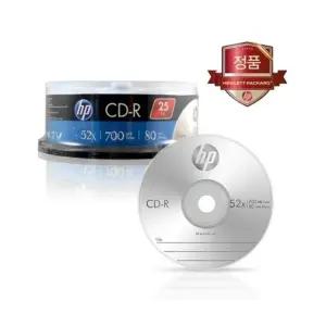 고품질 HP CD-R 52X 25P벌크 700MB 80min 통(1개입) (WFKGBHK)
