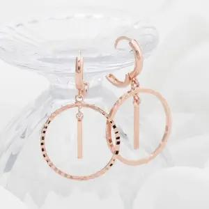 [룽스]원터치 라운드링 골드핀귀걸이 드롭 귀걸이 14K