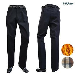 [에스엠진]SMJ371k 남자 기모 바지 원턱 남자 겨울 등산바지 기본일자 기모본딩 작업복 바지