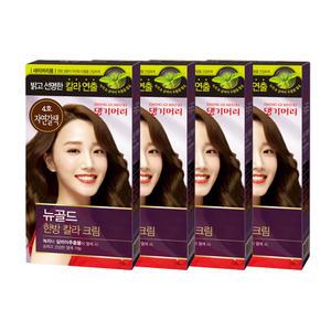 NEW 댕기머리 뉴골드 한방 칼라크림 염색약 자연갈색 / 진갈색 / 흑갈색 / 흑색 각 4개 새치머리용