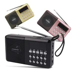 COMS 휴대용 충전식 효도 라디오 스피커 FM 마이크로 SD USB MP3 플레이어 소형 미니