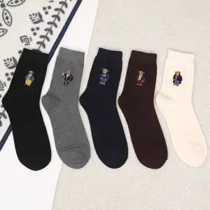 [무료배송] 남성 신사곰돌이 중목 양말 10켤레 남자 학생 신사 정장 면 패션 양말