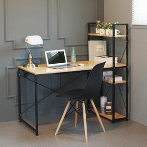 컴퓨터 우드책상 120 블랙 화이트 1인용 책장 조립식 공부 책장 심플