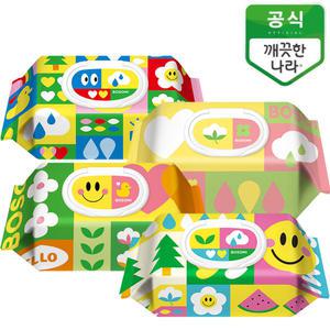깨끗한나라 보솜이 아기 물티슈 3종 펀앤플레이 캡형 70매 10팩[손소독티슈/비데물티슈/페퍼민트/화장지/각티슈/키친타올]
