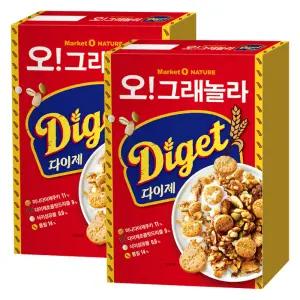 오리온 마켓오 오!그래놀라 다이제 시리얼, 300g, 2개