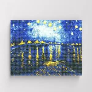 아트박스/아이러브페인팅 DIY캔버스형 보석십자수40x50cm 아를-별이빛나는밤에