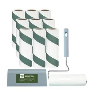 [아임] 돌돌이 테이프클리너 핸들+리필 90회x10개 세트 사선 먼지제거 테이프 롤크리너 찍찍이