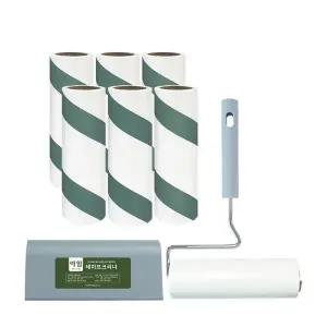 [아임] 돌돌이 테이프클리너 핸들+리필 90회x7개 세트 사선 먼지제거 테이프 롤크리너 찍찍이