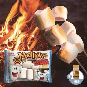 구워먹는 빅 마시멜로 캠핑 간식 BBQ 캠핑꼬치 마쉬멜로우 225g X 5봉(대나무꼬지포함)