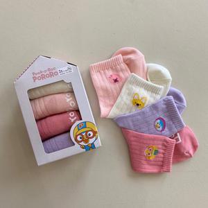 어린이 뽀로로 양말 4족세트 유아동 키즈 유치원단체선물