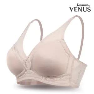 [자스민 비너스]이지라인 메쉬 노와이어 풀컵 브라 BR0019_LB 여성 속옷 브래지어 A컵 B컵