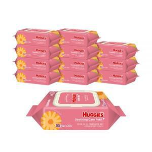 하기스 수딩케어 쁘띠 유아 물티슈 캡형 20매 12팩