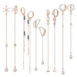 [오노마] ONM 14K 금침 로즈골드 롱 체인 드롭 원터치링 귀걸이 (S9592673)