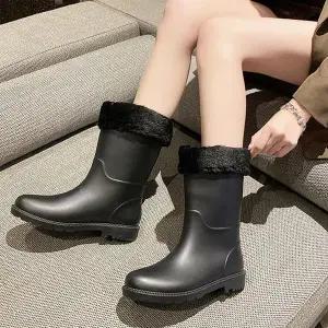 [오노마] ONM 여성 미들 기모 캐주얼 미들 데일리 미들 레인부츠 (S12073071)