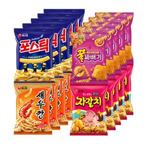 농심 포스틱 84g+새우깡 90g+자갈치 90g+꿀꽈배기 90gx각5개(총20개)