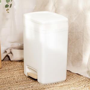 블랑 사각 페달 휴지통 종량제 화징실 쓰레기통 화이트 10L