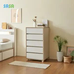 가구 이그니스 600 5단서랍장 LPM 높은 속 깊은 서랍수납장 원목발통형)