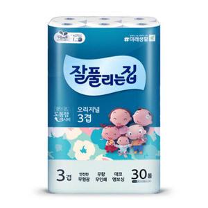 잘풀리는집 오리지날 3겹 화장지 27m 30롤 1팩