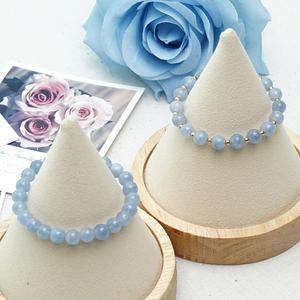 3월 탄생석 아쿠아마린팔찌 천연원석 천연석 염주팔찌 14K골드필드볼